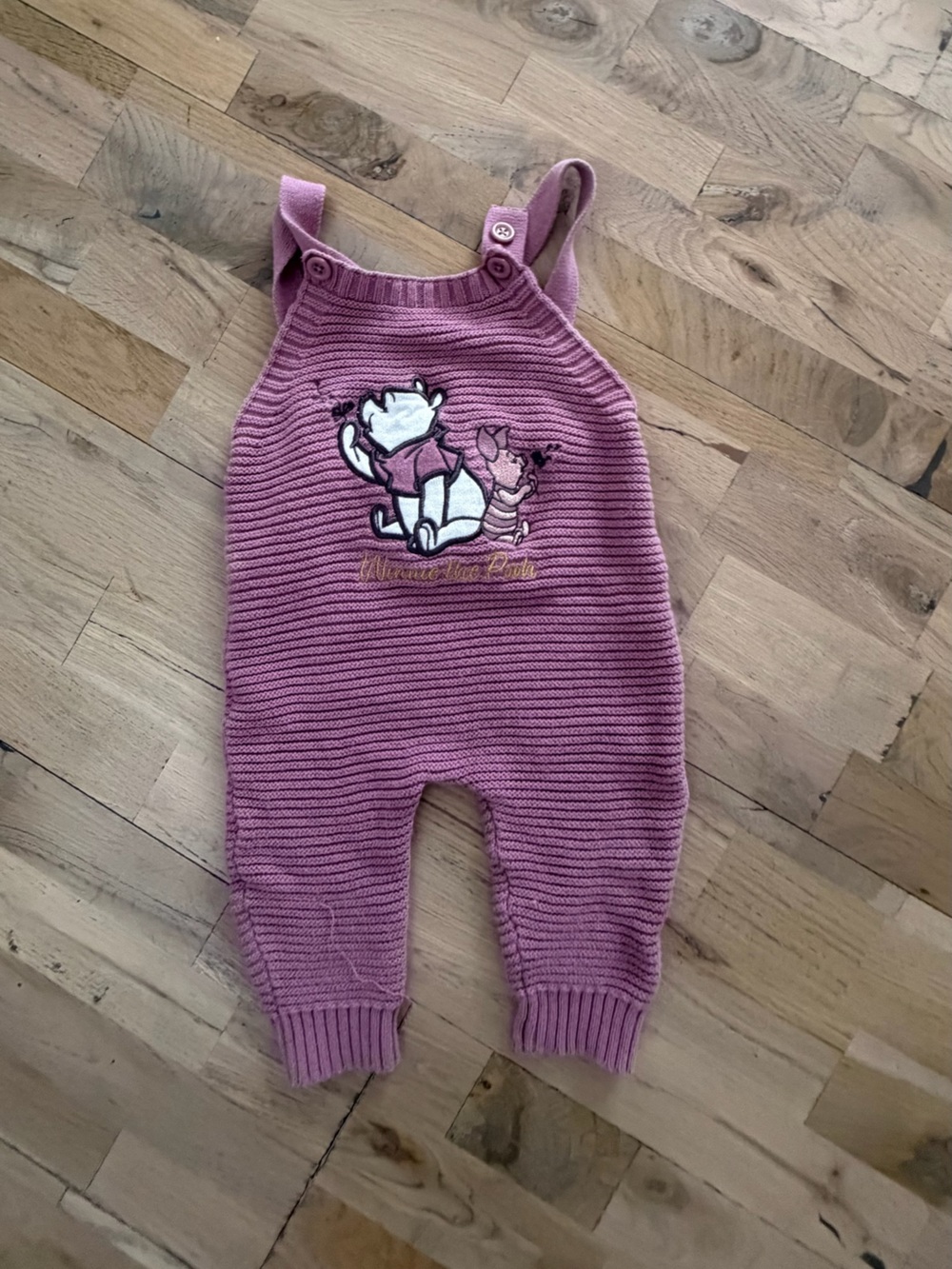 Super cute Disney Pink Knit Winnie the Pooh Baby Overalls | 6/9 months